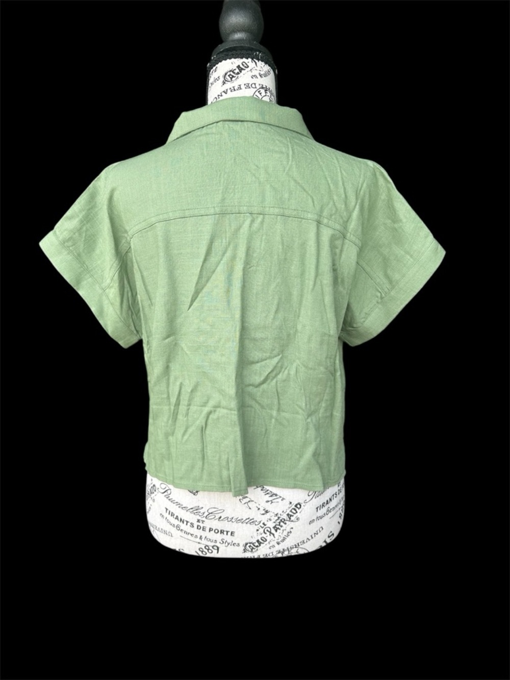 francesca’s Sage Green Button‑Up Top • Rayon Linen • Size Small - Picture 2 of 6